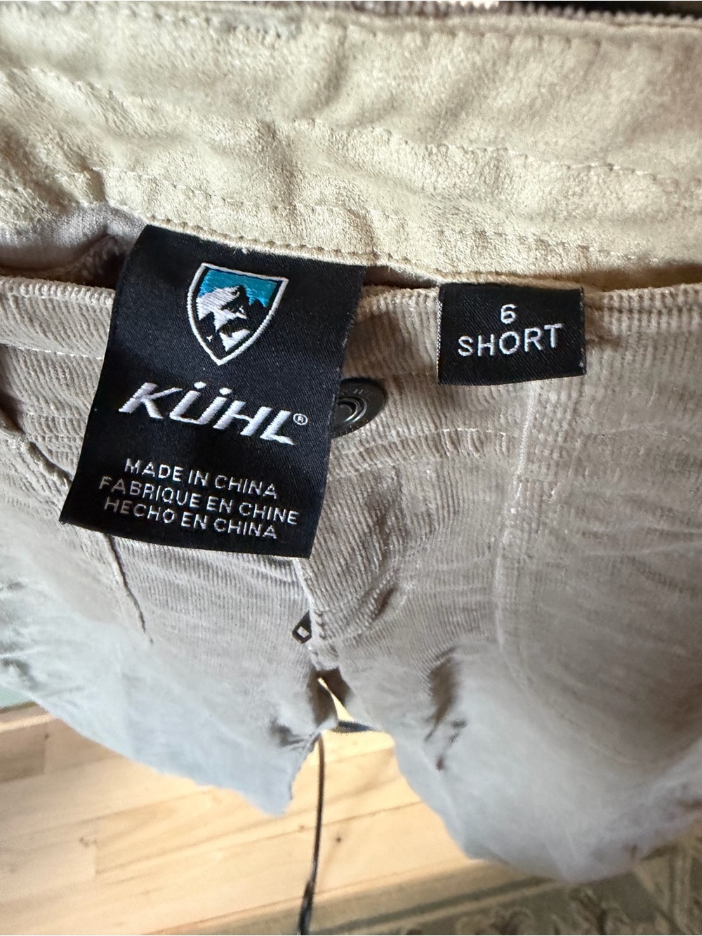 Kuhl Kory Drawstring Light Gray Corduroy Outdooor Hiking Sz 6S Pants - Picture 7 of 13